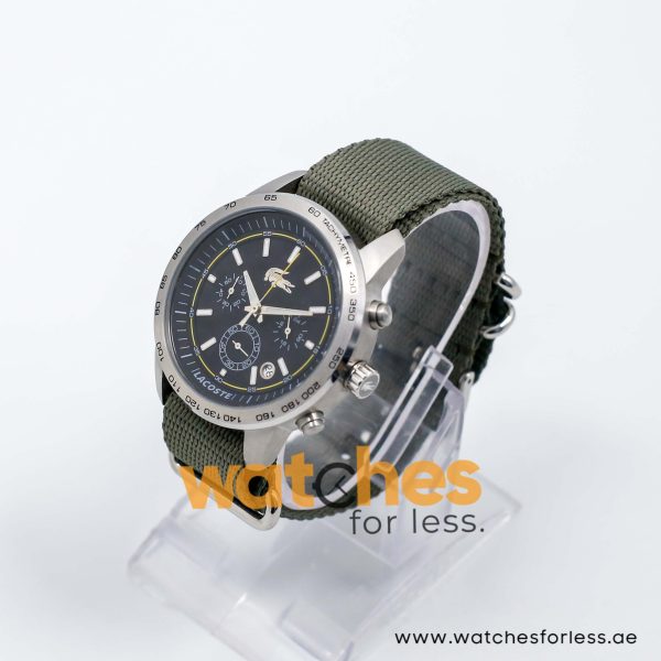 Lacoste Men’s Quartz Olive Green Nylon Strap Black Dial 44mm Watch 2010472 UAE DUBAI AJMAN SHARJAH ABU DHABI RAS AL KHAIMA UMM UL QUWAIN ALAIN FUJAIRAH