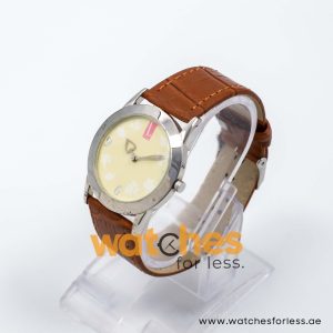 Elle Women’s Quartz Brown Leather Strap Lemon Dial 37mm Watch EL0007 UAE DUBAI AJMAN SHARJAH ABU DHABI RAS AL KHAIMA UMM UL QUWAIN ALAIN FUJAIRAH