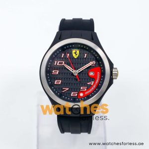 Ferrari Men’s Quartz Black Silicone Strap Black Dial 44mm Watch 830012