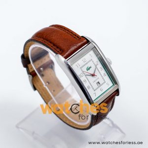 Lacoste Men’s Quartz Dark Brown Leather Strap White Dial 29mm Watch 2010603