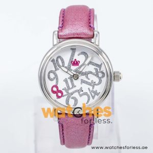 Juicy Couture Women’s Quartz Purple Leather Strap White Dial 37 mm Watch 1900759