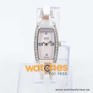 Elle Women’s Quartz White Leather Strap Mother Of Pearl Dial 19mm Watch EL20001S3C