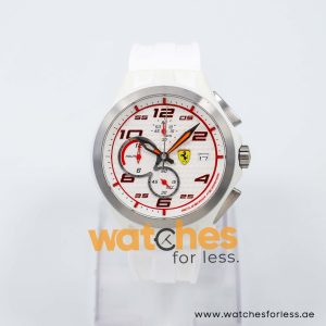 Ferrari Men’s Quartz White Silicone Strap White Dial 44mm Watch 0830016