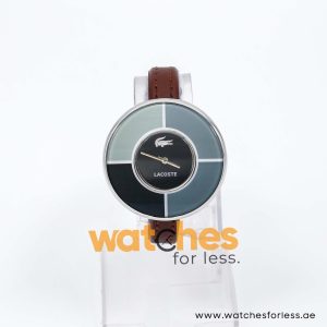 Lacoste Women’s Quartz Dark Brown Leather Strap Black Dial 42mm Watch 2000607