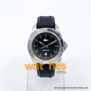 Lacoste Men’s Quartz Black Silicone Strap Black Dial 42mm Watch 2010509