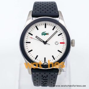 Lacoste Men’s Quartz Black Silicone Strap White Dial 42mm Watch 2010391