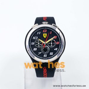 Ferrari Men’s Quartz Black Silicone Strap Black Dial 48mm Watch 0830100/1