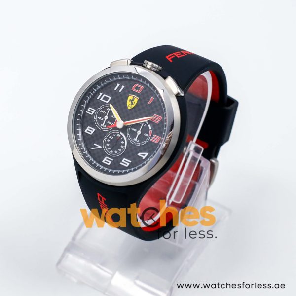 Ferrari Men’s Quartz Black Silicone Strap Black Dial 48mm Watch 0830100/1