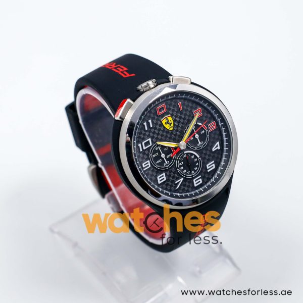 Ferrari Men’s Quartz Black Silicone Strap Black Dial 48mm Watch 0830100/1