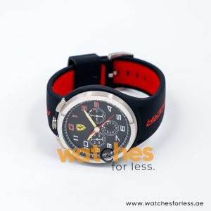 Ferrari Men’s Quartz Black Silicone Strap Black Dial 48mm Watch 0830100/1