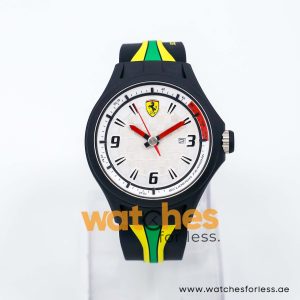 Ferrari Men’s Quartz Multi Silicone Strap White Dial 44mm Watch 830071