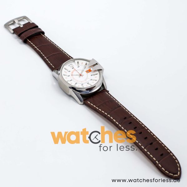 Diesel Men’s Quartz Dark Brown Leather Strap White Dial 45mm Watch DZ1668/1