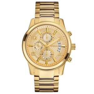 Guess Men’s Quartz Gold Stainless Steel Gold Dial 44mm Watch W0075G5