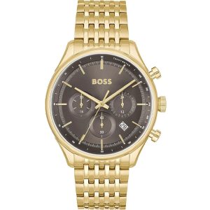 Hugo Boss Men’s Quartz Gold Stainless Steel Grey Dial 45mm Watch 1514051