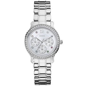 Guess Women’s Quartz Silver Stainless Steel Silver Dial 35mm Watch W0305L1 UAE DUBAI AJMAN SHARJAH ABU DHABI RAS AL KHAIMA UMM UL QUWAIN ALAIN FUJAIRAH