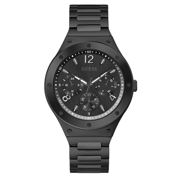 Guess Men’s Quartz Black Stainless Steel Black Dial 44mm Watch GW0454G3