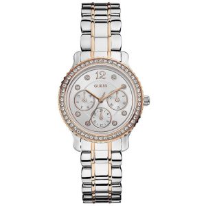 Guess Women’s Quartz Two Tone Stainless Steel Silver Dial 35mm Watch W0305L3