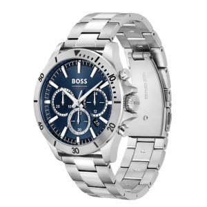 Hugo Boss Men’s Quartz Silver Stainless Steel Blue Dial 45mm Watch 1514069