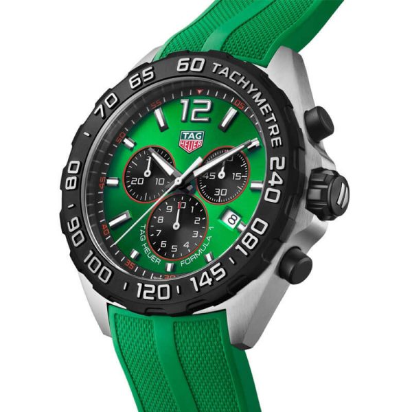 Tag Heuer Formula 1 Men’s Quartz Swiss Made Green Silicone Strap Green Dial 43mm Watch CAZ101AP.FT8056