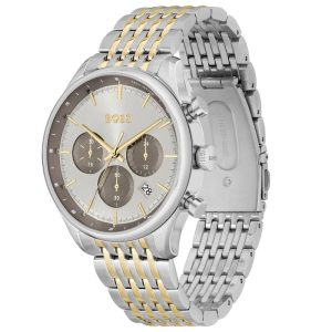 Hugo Boss Men’s Quartz Two-tone Stainless Steel Silver Dial 45mm Watch 1514053 UAE DUBAI AJMAN SHARJAH ABU DHABI RAS AL KHAIMA UMM UL QUWAIN ALAIN FUJAIRAH