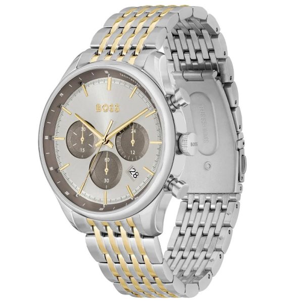 Hugo Boss Men’s Quartz Two-tone Stainless Steel Silver Dial 45mm Watch 1514053 UAE DUBAI AJMAN SHARJAH ABU DHABI RAS AL KHAIMA UMM UL QUWAIN ALAIN FUJAIRAH