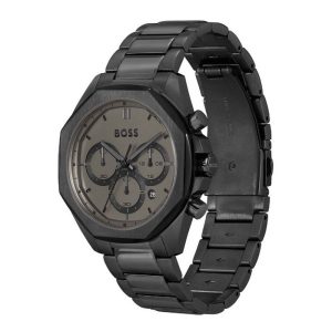 Hugo Boss Men’s Quartz Black Stainless Steel Grey Dial 42mm Watch 1514016