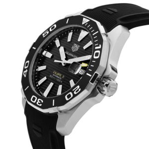 Tag Heuer Aquaracer Men’s Automatic Swiss Made Black Silicone Strap Black Dial 41mm Watch WAY211A.FT6151