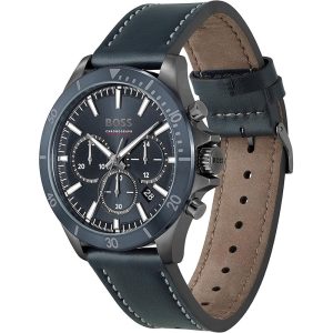 Hugo Boss Men’s Quartz Stone Blue Leather Strap Stone Blue Dial 45mm Watch 1514056 UAE DUBAI AJMAN SHARJAH ABU DHABI RAS AL KHAIMA UMM UL QUWAIN ALAIN FUJAIRAH