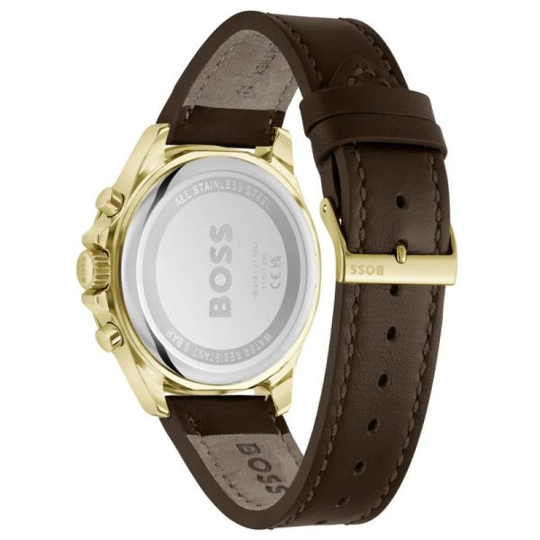 Hugo Boss Men’s Quartz Brown Leather Strap Black Dial 45mm Watch 1514100 UAE DUBAI AJMAN SHARJAH ABU DHABI RAS AL KHAIMA UMM UL QUWAIN ALAIN FUJAIRAH