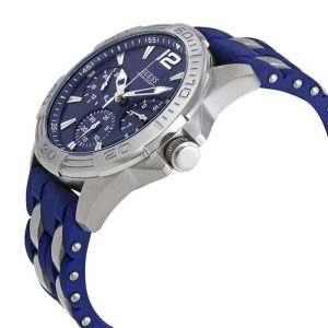 Guess Men’s Quartz Blue Silicone Strap Blue Dial 44mm Watch W0366G2