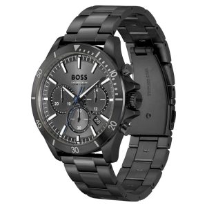 Hugo Boss Men’s Quartz Black Stainless Steel Black Dial 45mm Watch 1514058