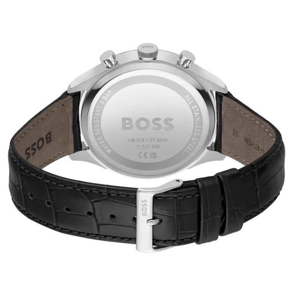 Hugo Boss Men’s Quartz Black Leather Strap Black Dial 45mm Watch 1514049