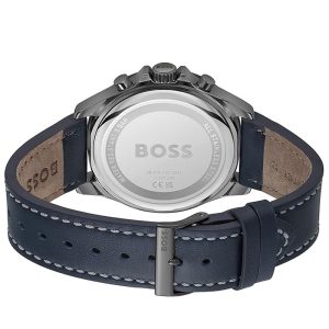 Hugo Boss Men’s Quartz Stone Blue Leather Strap Stone Blue Dial 45mm Watch 1514056