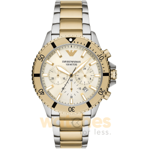 Emporio Armani Men’s Quartz Two-tone Stainless Steel Beige Dial 43mm Watch AR11606 UAE DUBAI AJMAN SHARJAH ABU DHABI RAS AL KHAIMA UMM UL QUWAIN ALAIN FUJAIRAH