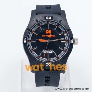 Hugo Boss Men’s Quartz Black Silicone Strap Black Dial 44mm Watch HB1512533