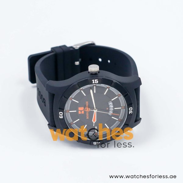 Hugo Boss Men’s Quartz Black Silicone Strap Black Dial 44mm Watch HB1512533