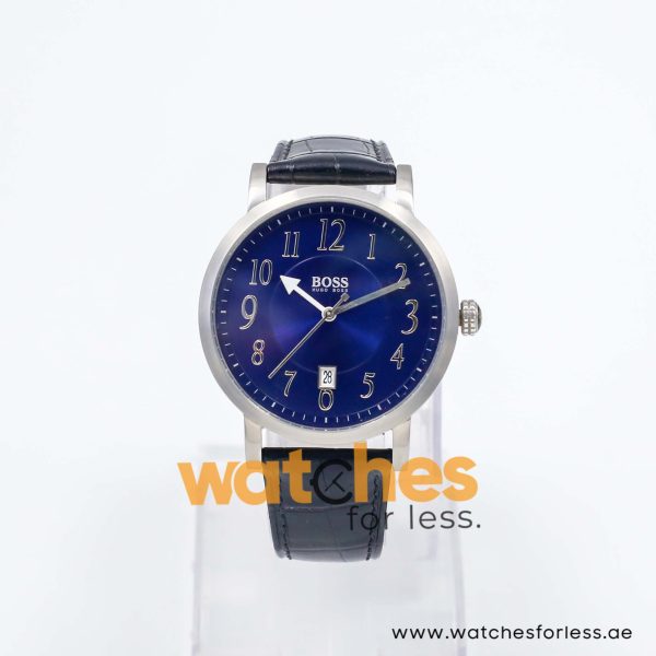 Hugo Boss Men’s Quartz Black Leather Strap Blue Dial 42mm Watch 1512177 UAE DUBAI AJMAN SHARJAH ABU DHABI RAS AL KHAIMA UMM UL QUWAIN ALAIN FUJAIRAH