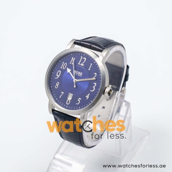 Hugo Boss Men’s Quartz Black Leather Strap Blue Dial 42mm Watch 1512177 UAE DUBAI AJMAN SHARJAH ABU DHABI RAS AL KHAIMA UMM UL QUWAIN ALAIN FUJAIRAH