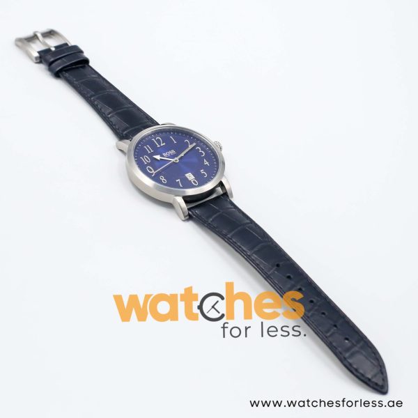 Hugo Boss Men’s Quartz Black Leather Strap Blue Dial 42mm Watch 1512177 UAE DUBAI AJMAN SHARJAH ABU DHABI RAS AL KHAIMA UMM UL QUWAIN ALAIN FUJAIRAH