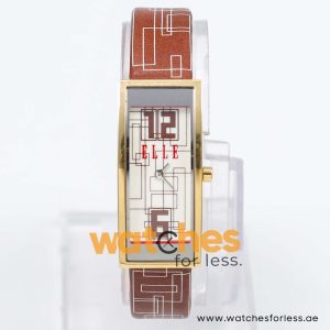 Elle Women’s Quartz Brown Leather Strap White Line Multi Dial 19mm Watch EL20116SO5C UAE DUBAI AJMAN SHARJAH ABU DHABI RAS AL KHAIMA UMM UL QUWAIN ALAIN FUJAIRAH