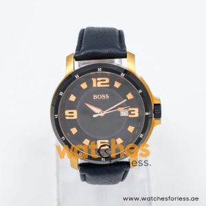 Hugo Boss Men’s Quartz Black Leather Strap Black Dial 47mm Watch 1512507 UAE DUBAI AJMAN SHARJAH ABU DHABI RAS AL KHAIMA UMM UL QUWAIN ALAIN FUJAIRAH