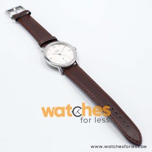 Hugo Boss Men’s Quartz Dark Brown Leather Strap Off-White Dial 37mm Watch 241142034