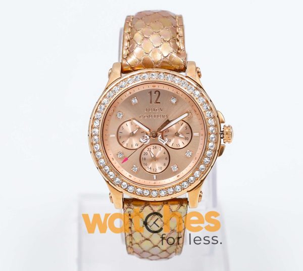 Juicy Couture Women’s Quartz Rose Gold Leather Strap Rose Gold Dial 38mm Watch 1901065