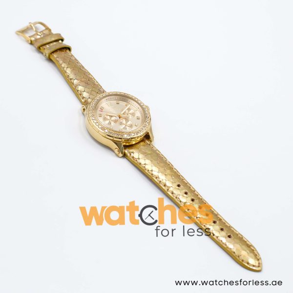 Juicy Couture Women’s Quartz Gold Leather Strap Champagne Dial 38mm Watch 1901062 UAE DUBAI AJMAN SHARJAH ABU DHABI RAS AL KHAIMA UMM UL QUWAIN ALAIN FUJAIRAH