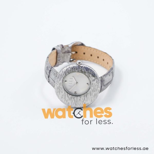 Elle Women’s Quartz Silver Grey Leather Strap White Dial 36mm Watch EL30042S01K