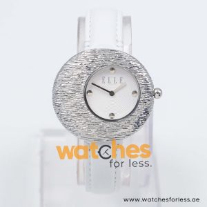 Elle Women’s Quartz White Leather Strap White Dial 36mm Watch EL30042S05K