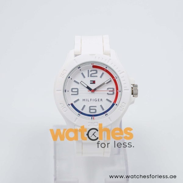 Tommy Hilfiger Men’s Quartz White Silicone Strap White Dial 46mm Watch 1790942