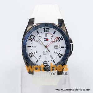 Tommy Hilfiger Men’s Quartz White Silicone Strap White Dial 42mm Watch 1790882 UAE DUBAI AJMAN SHARJAH ABU DHABI RAS AL KHAIMA UMM UL QUWAIN ALAIN FUJAIRAH