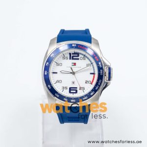 Tommy Hilfiger Men’s Quartz Blue Silicone Strap White Dial 46mm Watch 1790855