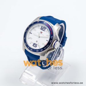 Tommy Hilfiger Men’s Quartz Blue Silicone Strap White Dial 46mm Watch 1790855